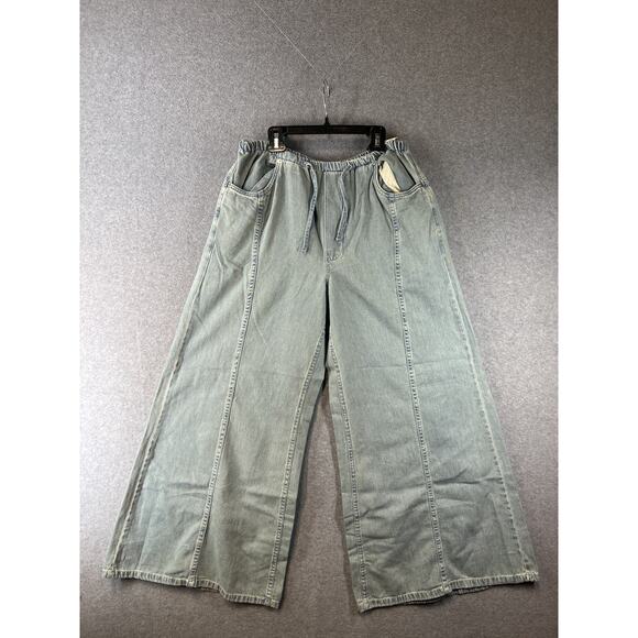Free People Veritas Wide Leg Jeans Size Medium Drawstring - Picture 2 of 10